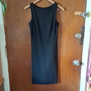 MM Lafleur Classic Black Midi Dress Sz 2 Boatneck Little Black Dress Zipper Back